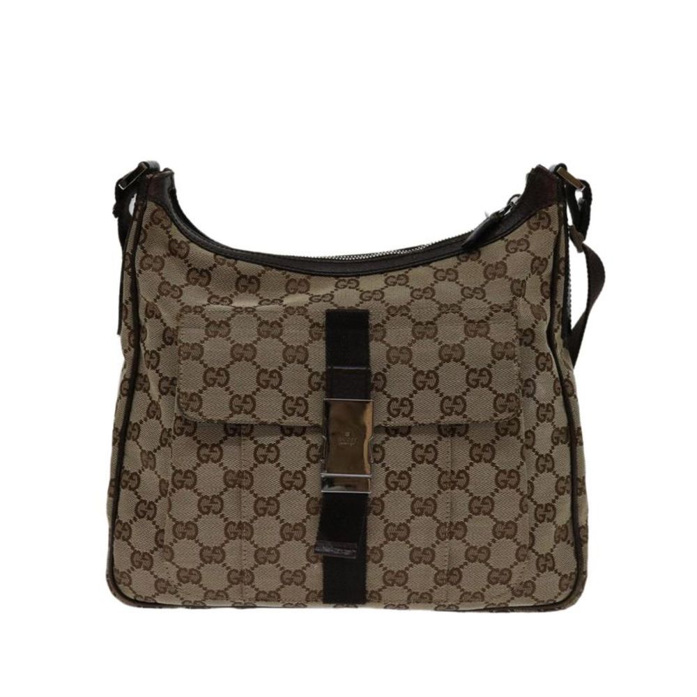Pre Loved Gucci GG Supreme Monogram Messenger Bag Unisex Brown Shoulder Bags - Picture 2 of 8